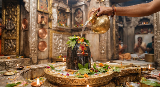 Kashi Vishwanath temple sanctum in Varanasi