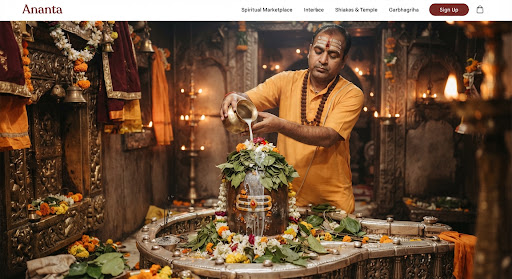 Pandit performing a puja at Mahakaleshwar temple, Ujjain