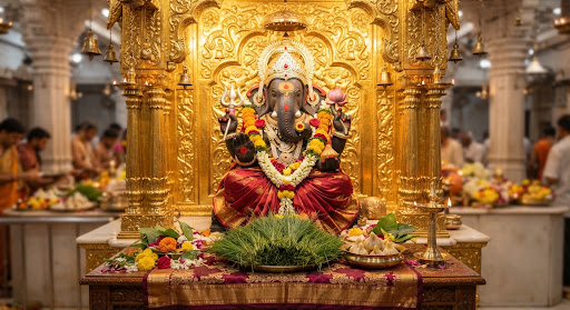 Siddhivinayak temple in Mumbai, offering site for Ganesh Puja